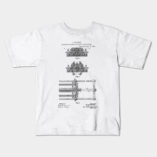 Machine for opening the eyes of loom harness Vintage Patent Hand Drawing Kids T-Shirt